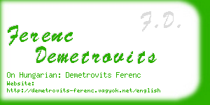 ferenc demetrovits business card